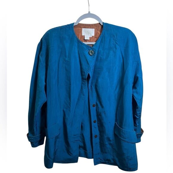 Vintage Schrader Separates 100% Silk Jacket Women’s Size 8 Button Front Blazer - Picture 2 of 8